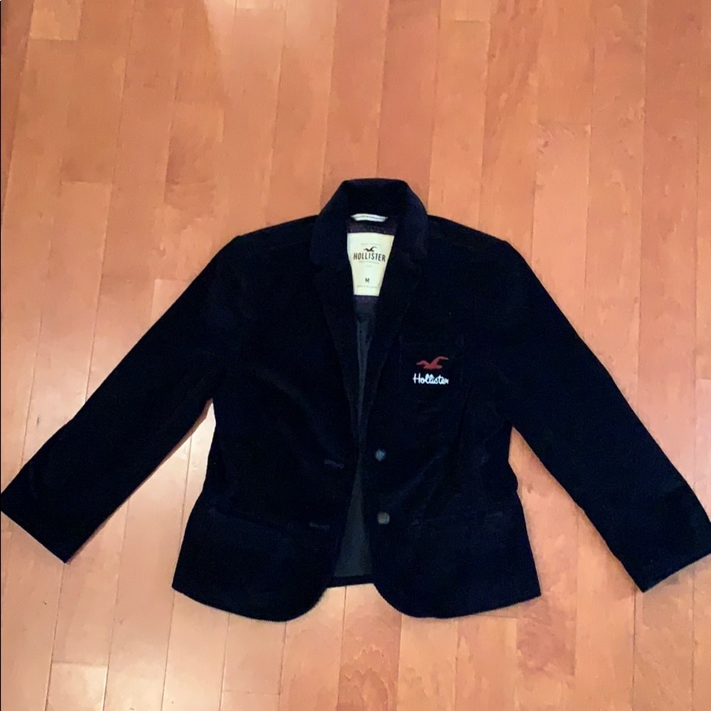 hollister, black soft blazer, size medium.
